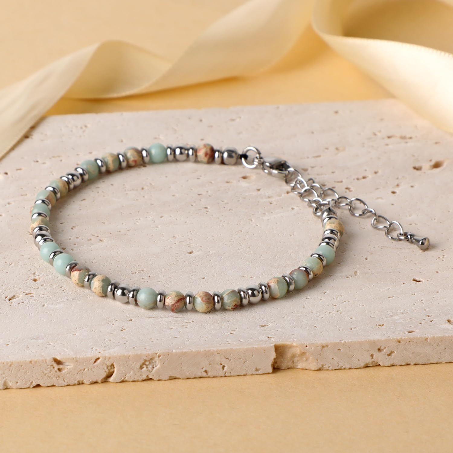 LPBeads Beaded Bracelets for Women Energy Gemstone Charm Jewelry Adjustable Bracelet Gifts for Mom, Daughter, Wife, Friends, Bestie - Image 3