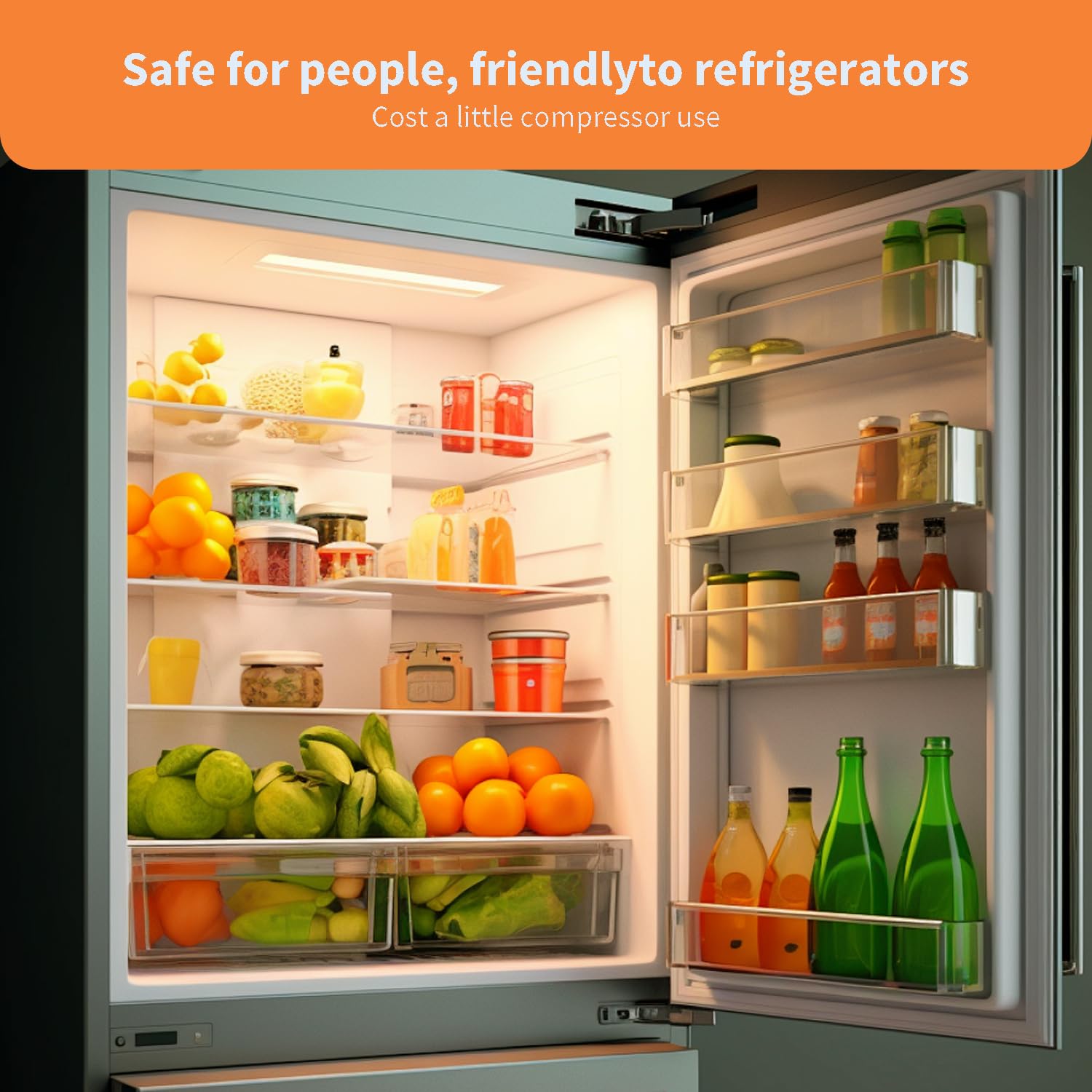 A15 LED Refrigerator Light Bulb 5W 2 Pack 40 Watt Equivalent E26 Standard Base Non-Dimmable 120V 600LM Fridge — view 3