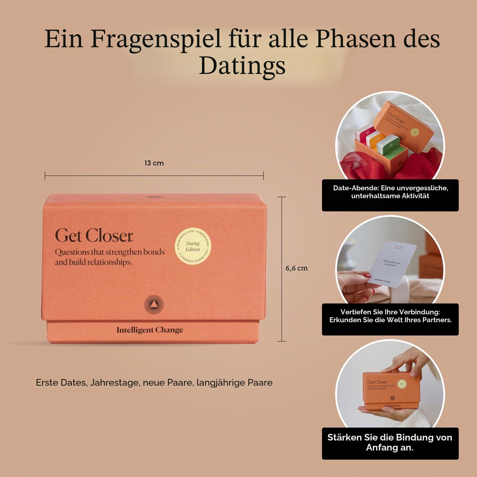 Intelligent Change Get Closer Dating Edition Gesprächskarten, Gesprächsstarter, Frage-und-Antwort-Spiel, lustiges Kartenspiel für Dating-Paare, Date-Night-Aktivitäten (Dating Edition)
