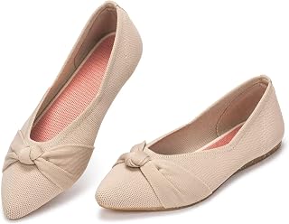 Frank Mully Womens Flat Shoes Classic Pointed Toe Flats Knitted Dress Shoes Soft Flats for Woman Comfortable Dressy