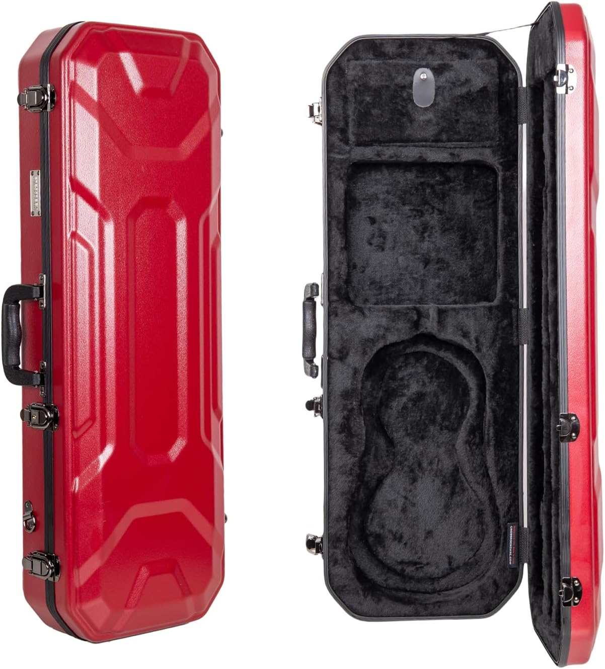 Crossrock Carbon Fiber Pattern PC Hard Shell Violin Case fits 4/4 Full Size-Backpack Style(CRA920VFBK)