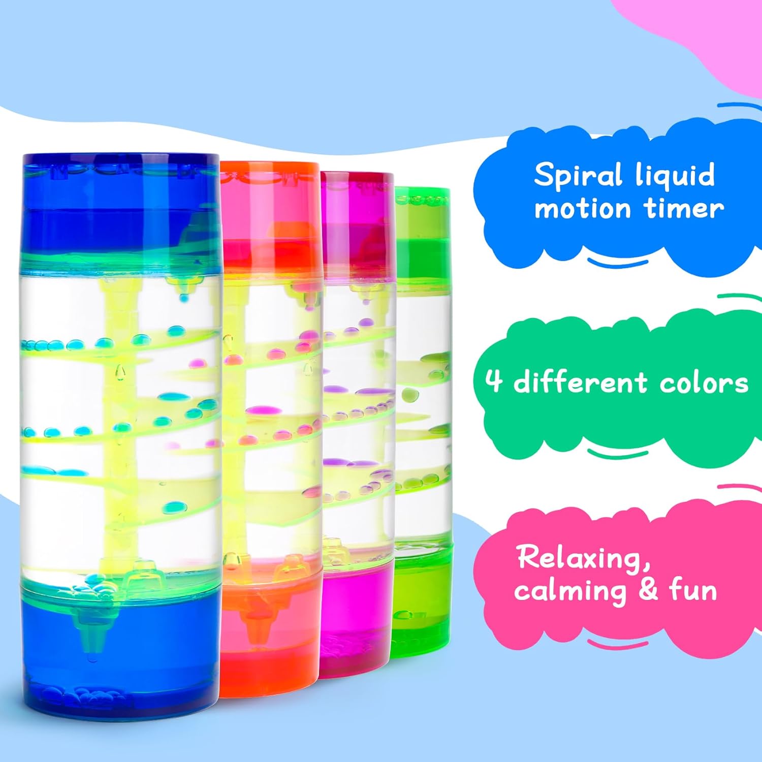 Liquid Motion Bubbler, Colorful Liquid Motion Bubbler for Sensory Play Sensory Toys for Visual Relaxation, Desk Toys for Adults and Kids (Cylinder-2 Pack-A)