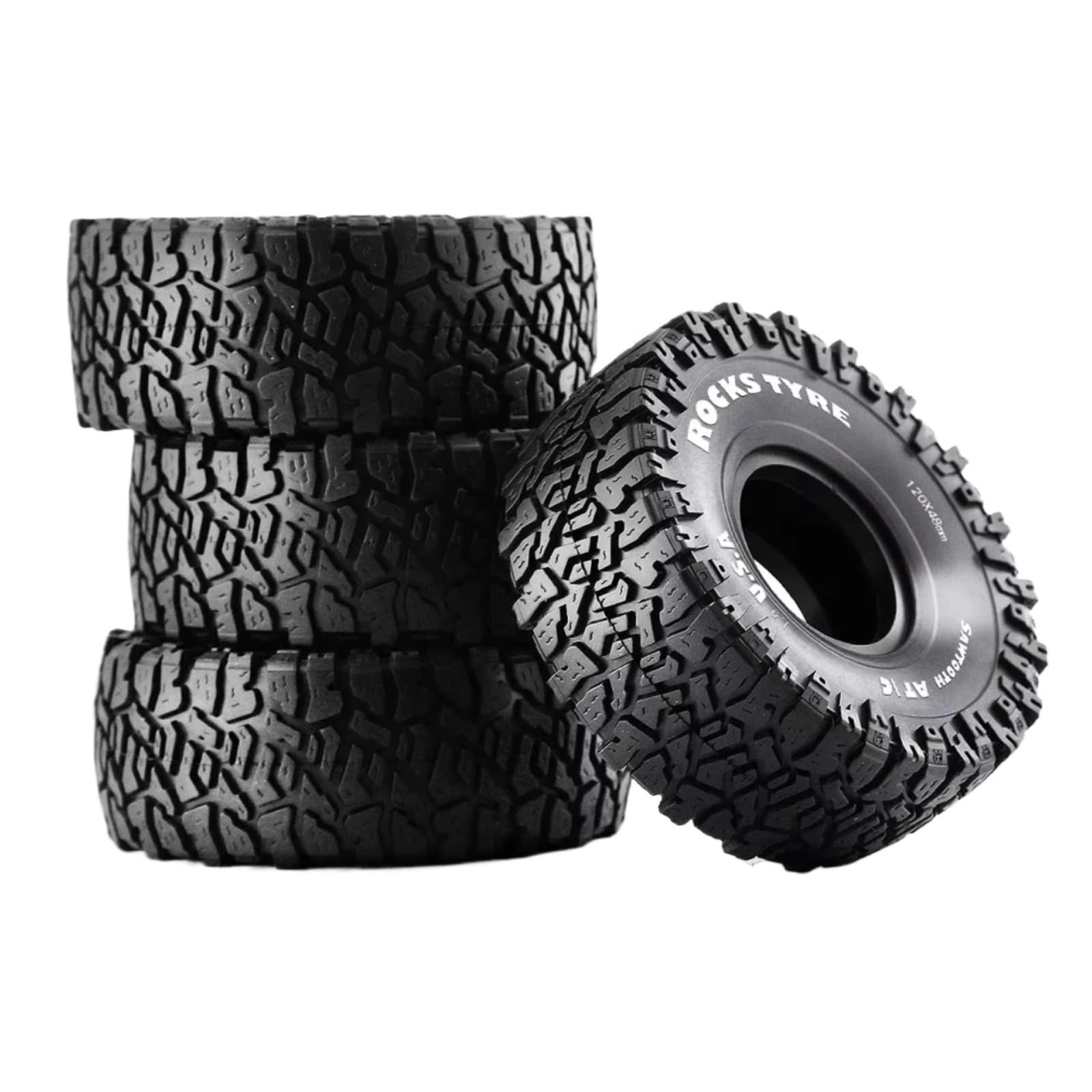 Modelos Repuesto RC para Axial para SCX10 90046 AXI03007 para TRX4 para Redcat Gen8 1/10 4 Piezas Goma 120 Mm Y 1,9 Pulgadas Neumáticos De Roca Piezas De Mejora para Coche RC Crawler
