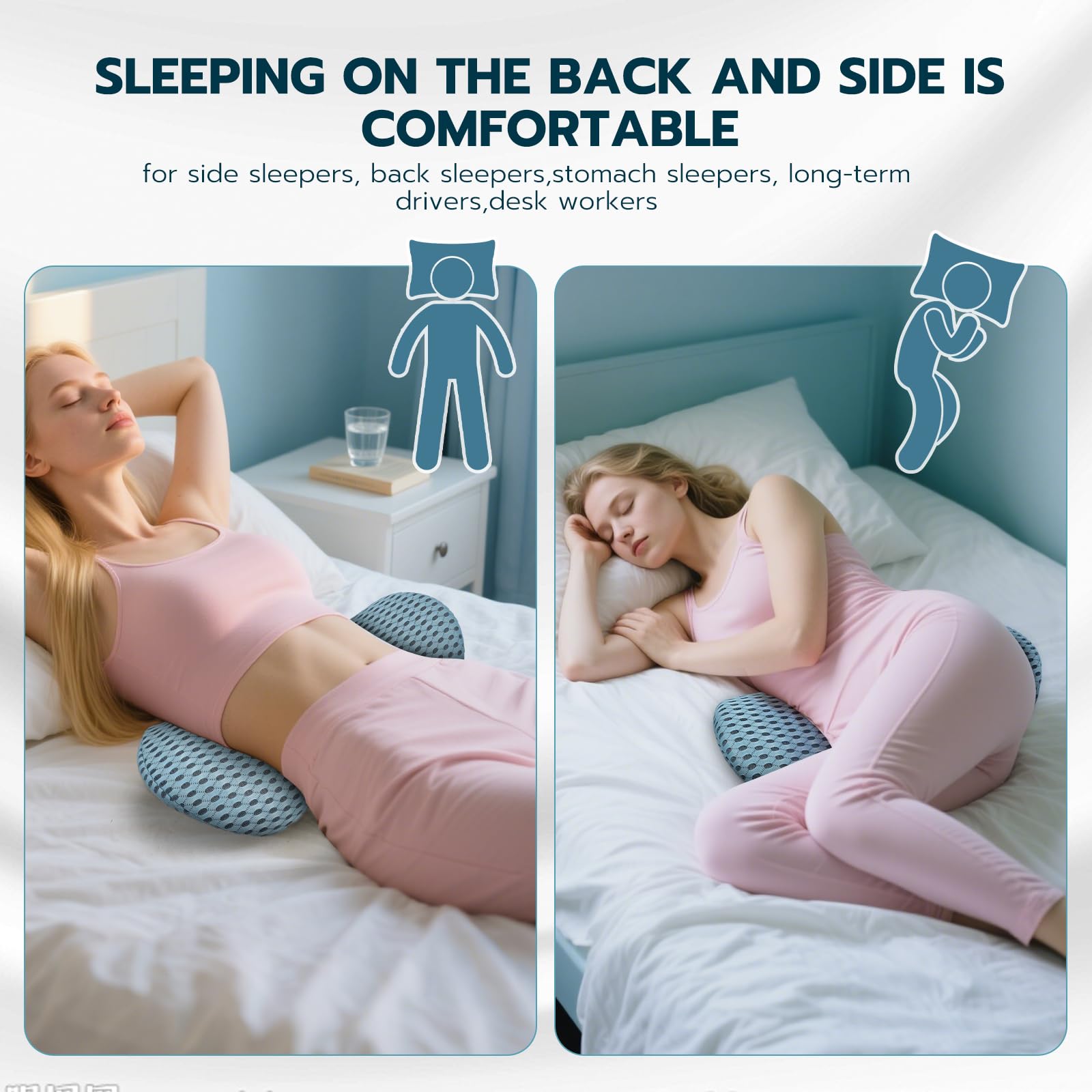 Cuscino Supporto Lombare Auto Ergonomico in Memory Foam, Cuscino Lombare Divano | Supporto Lombare per Auto & Cuscino Schiena Ufficio, Sollievo dal Mal di Schiena, Adatto a Letto/Ufficio/Divano