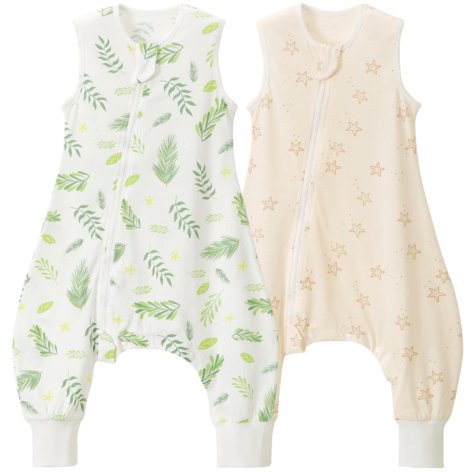 Nivolltha Superweich Baby Schlafsack mit Füßen aus 100% Baumwolle, Atmungsaktiv Schlafsack mit Beinen für Neugeborene und Kinder