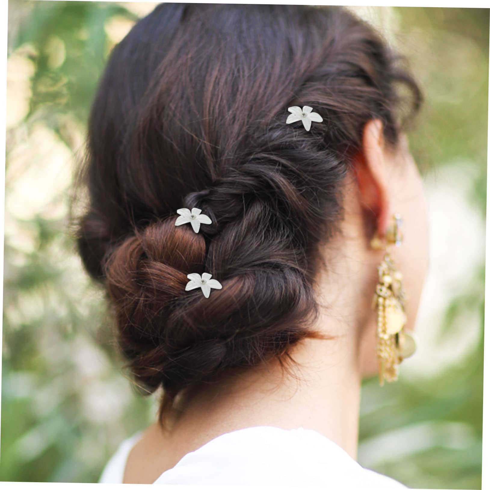 Healeved 100stücke U-förmige Haarnadeln Mit Blüten-design Für Hochzeiten Festliche Anlässe Und Tägliche Haaraccessoires Elegante Braut Haarschmuck Mit Glänzenden Kristallblüten