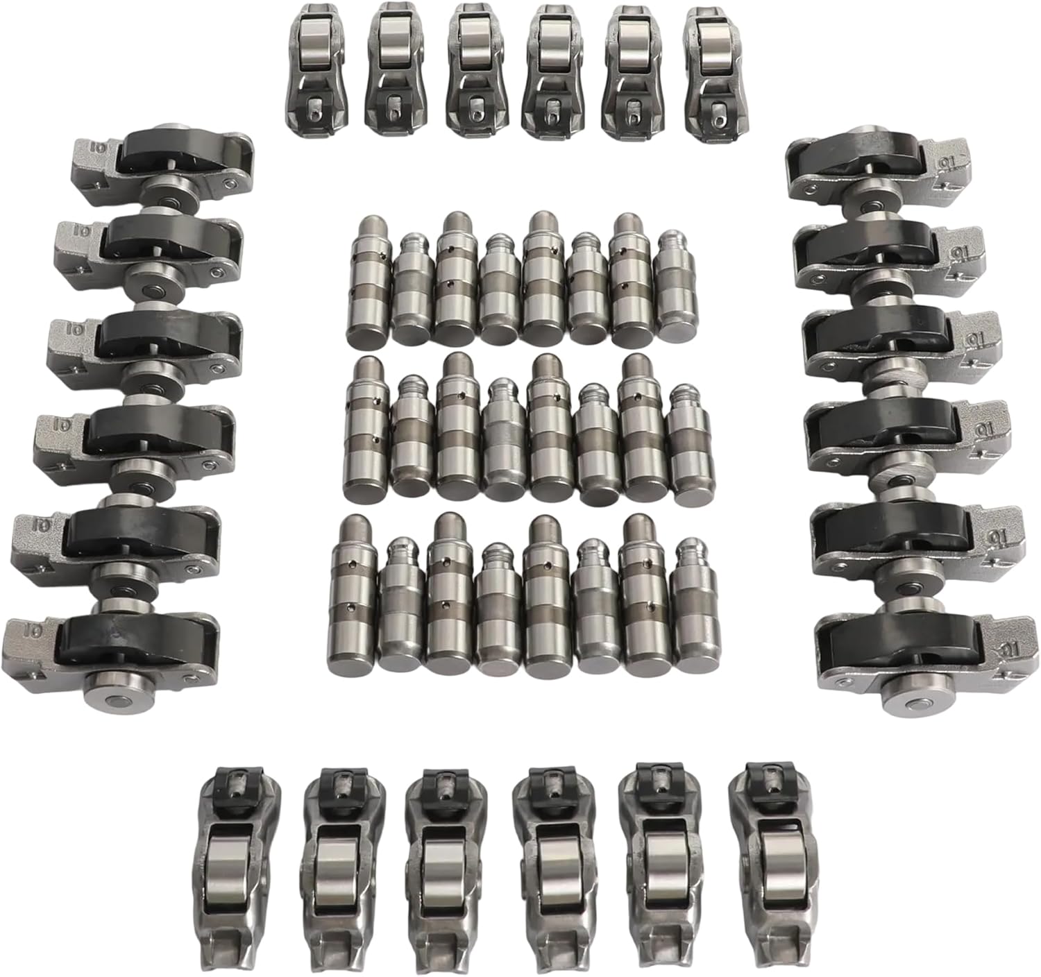 Intake & Exhaust Lifters Rocker Arms Fit For Jeep Wrangler Chrysler Dodge Ram 1500 3.6L 2016-2024 5184296AG 5184296AF 5184296AE (24pcs lifter & rocker arm)