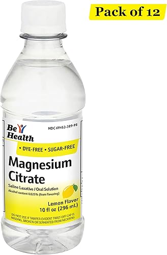 Miniatura 5 de Be Health Solución oral de citrato de magnesio, laxante salino, sabor a limón, paquete de 12, fabricado en Estados Unidos, 10 onzas líquidas