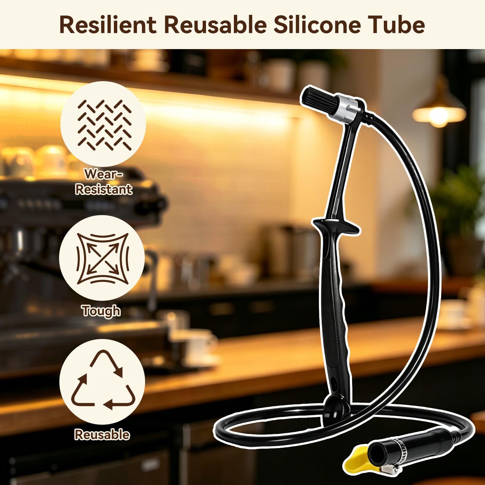 Brosse À Vapeur Pour Machine À Café, Tuyau En Silicone De 31,5 Pouces Outil De Nettoyage De Baguette À Vapeur Expresso Brosse De Nettoyage De Machine À Café Avec Tête Brosse À Café Pour Maison