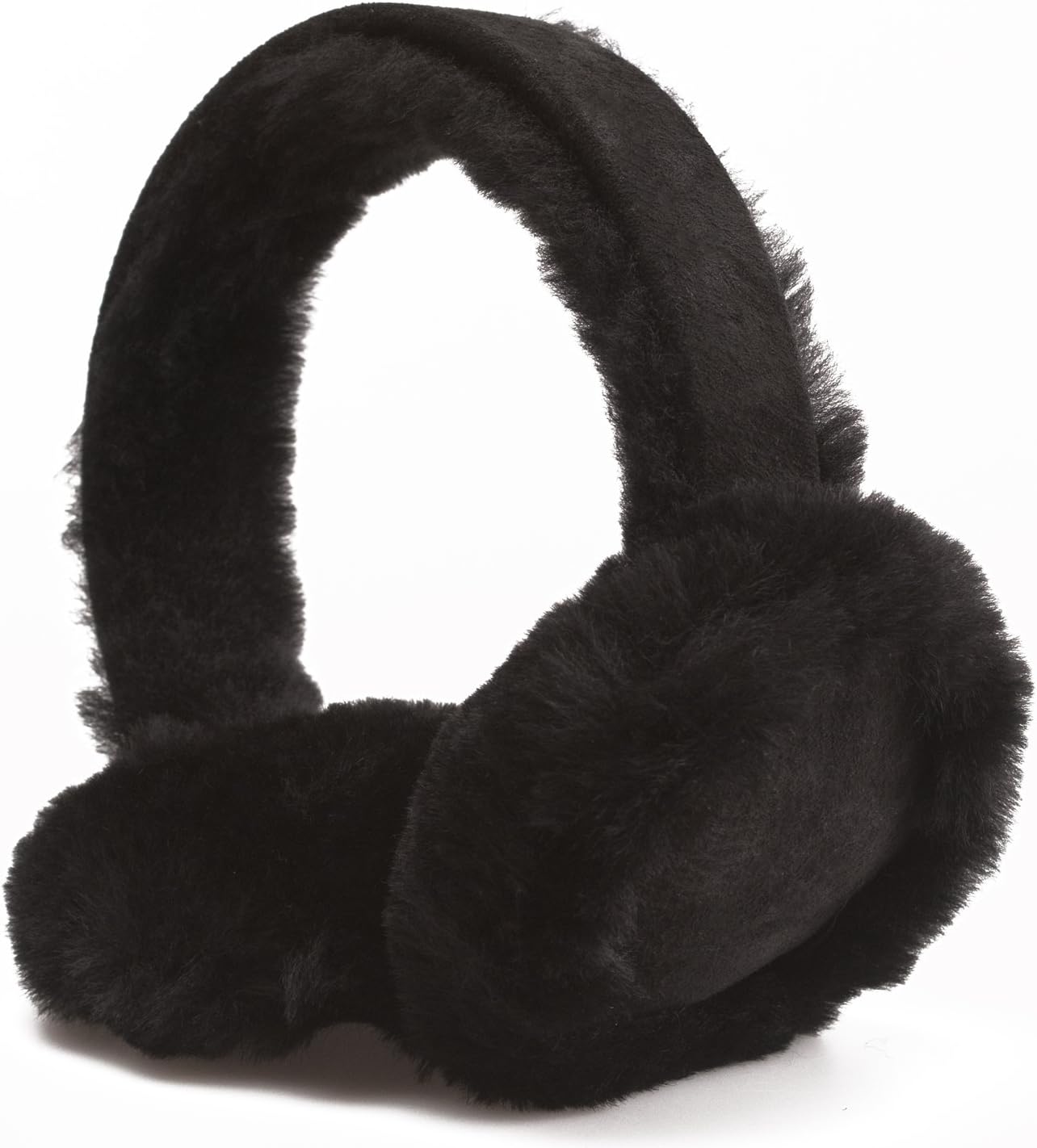 Genuine Sheepskin Ear Muffs - Black