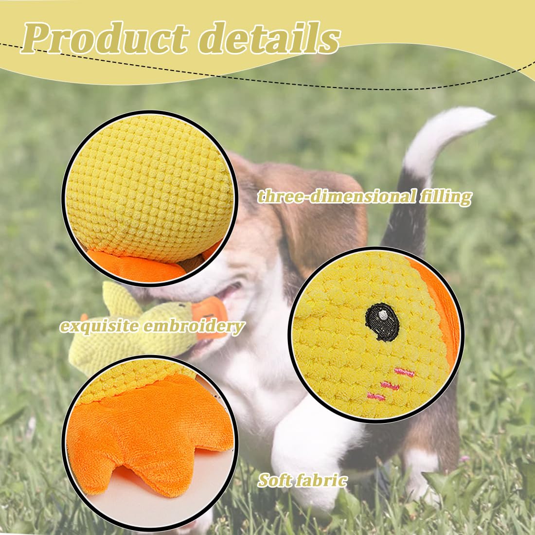 GEXINKEJI Giocattolo Calmante Per A Forma Di Anatra Peluche Giocattoli Per Cani 25 * 22cm Per Da Masticare Peluche Per Indistruttibile Per Masticatori Aggressivi Di Cani Di Tutte Le Taglie - 2