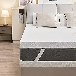 BDEUS Colchão de espuma viscoelástica de gel refrescante de 7,6 cm para pessoas que dormem quentes, almofada ventilada de alta densidade para alívio de pressão, cobertura de cama com toque de