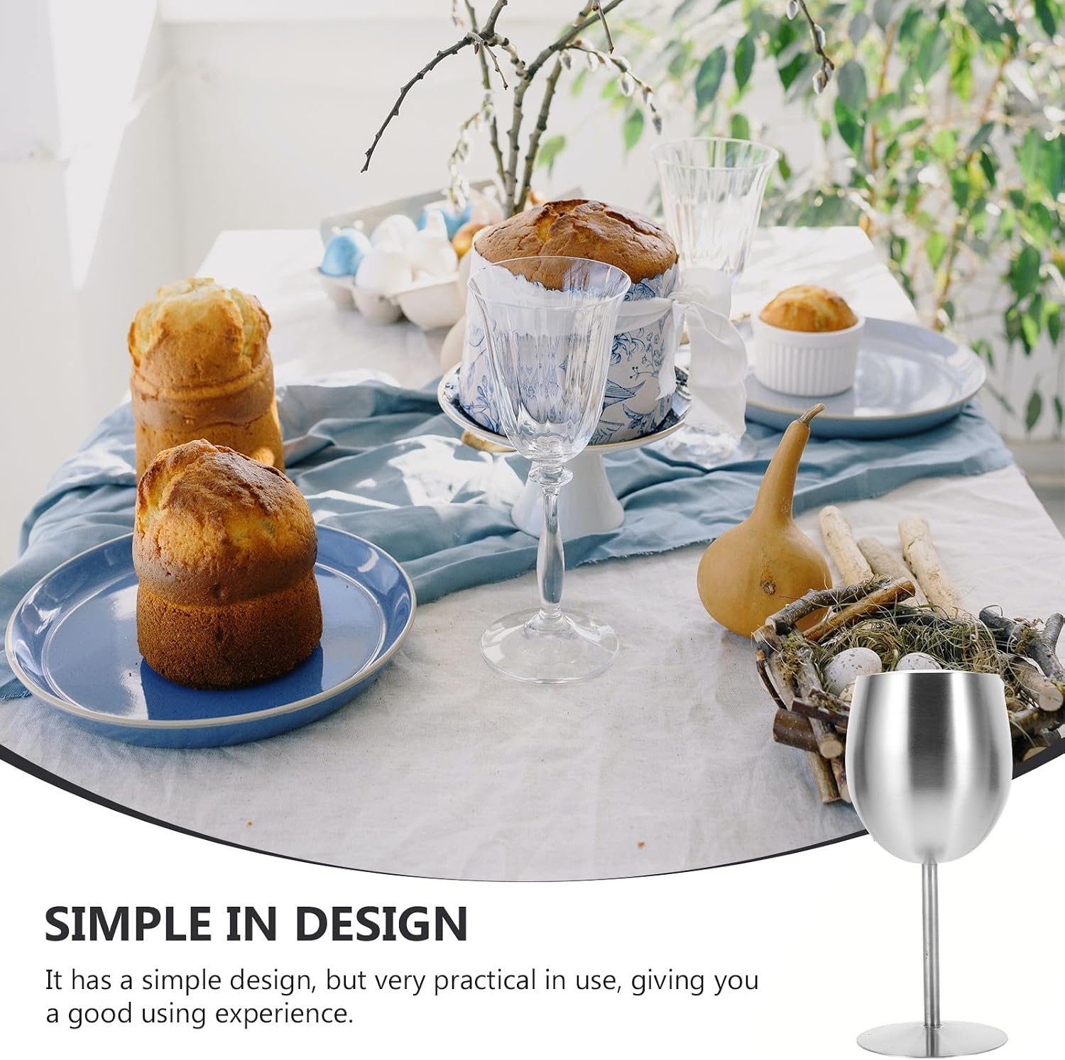 Metal Red Wine Goblet 304 Stainless Steel Matte Thickened Stemmed Cocktail Drink Cup Party Barware for Wedding and Anniversary