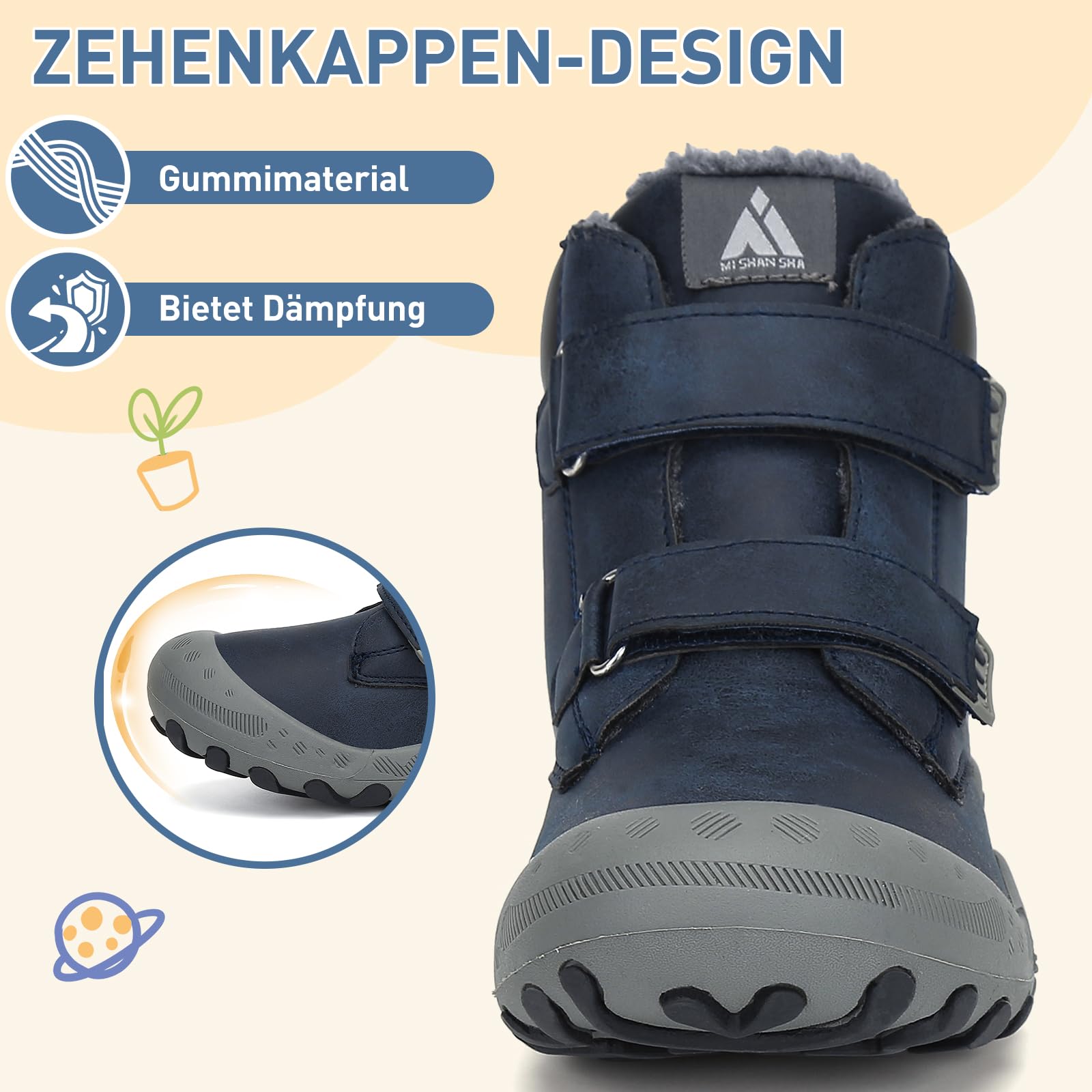 Mishansha Kinder Winterschuhe Mädchen Winterstiefel Jungen Warm Schneestiefel Gefüttert Boots Gr.24-38
