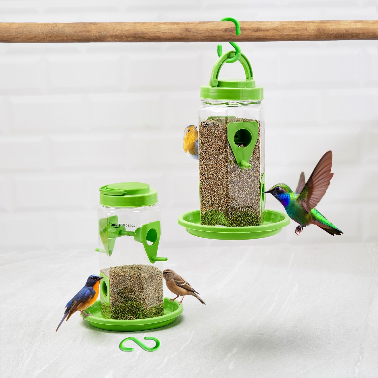 Amazon Basics Hanging Bird Feeder | 500 GMS (Set of 2)