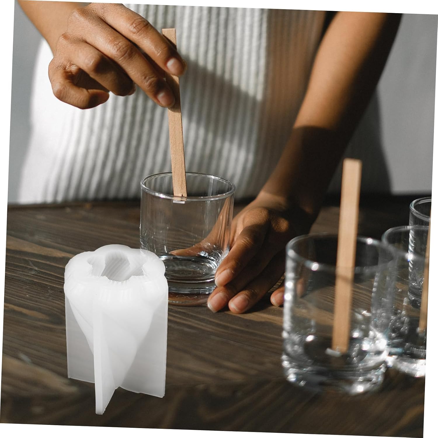 Triangle Cone Candle Mold for DIY Candle Making Xmas White Silicone