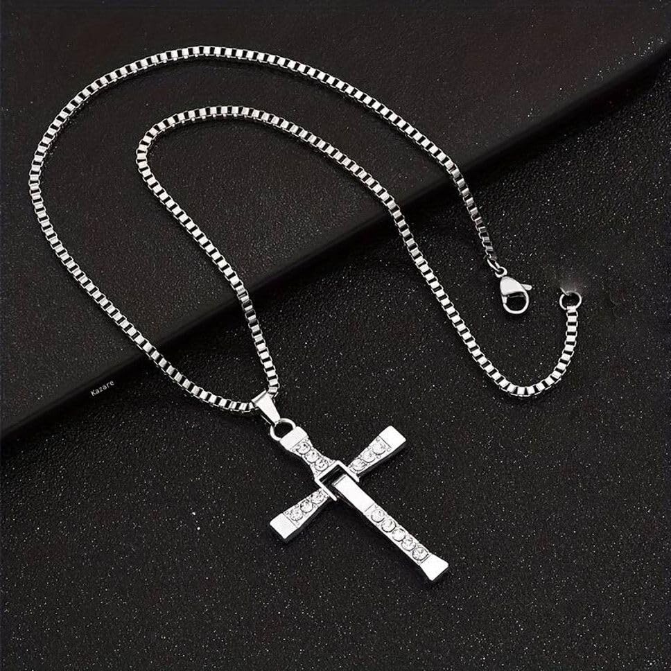 rgulus Regulus Chain Locket Cross Locket Rhodium Agate Alloy-picture-5