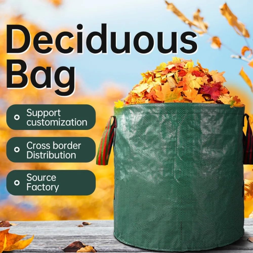Sacchi Giardinaggio Borsa da Giardino Sacchetti per rifiuti da Giardino da 60 Litri Sacchetti per cestini per Foglie riutilizzabili con 4 Manici per rifiuti per Piante da Piscina(2pcs 60L)