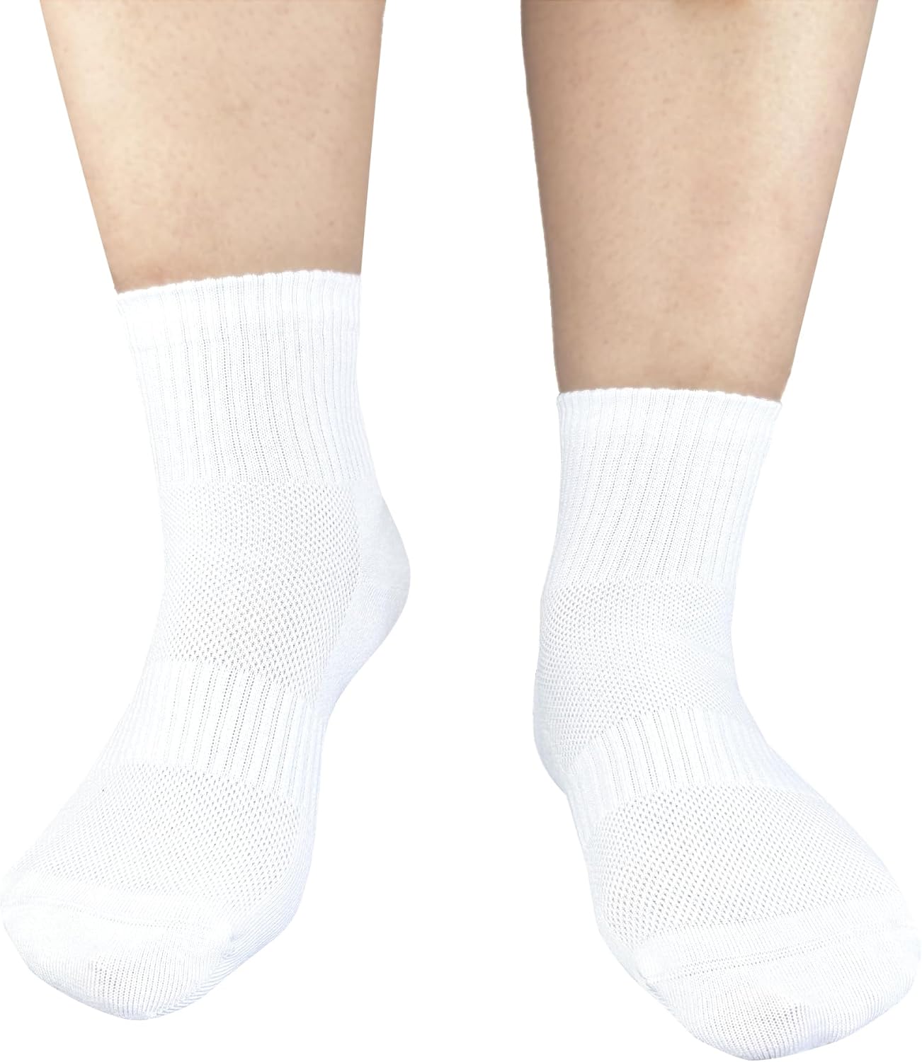 Womens Anti Odor Blister Proof Seamless Breathable Cotton Thin Quarter Crew/Ankle Daily Socks, Size 6-10 - Image 2
