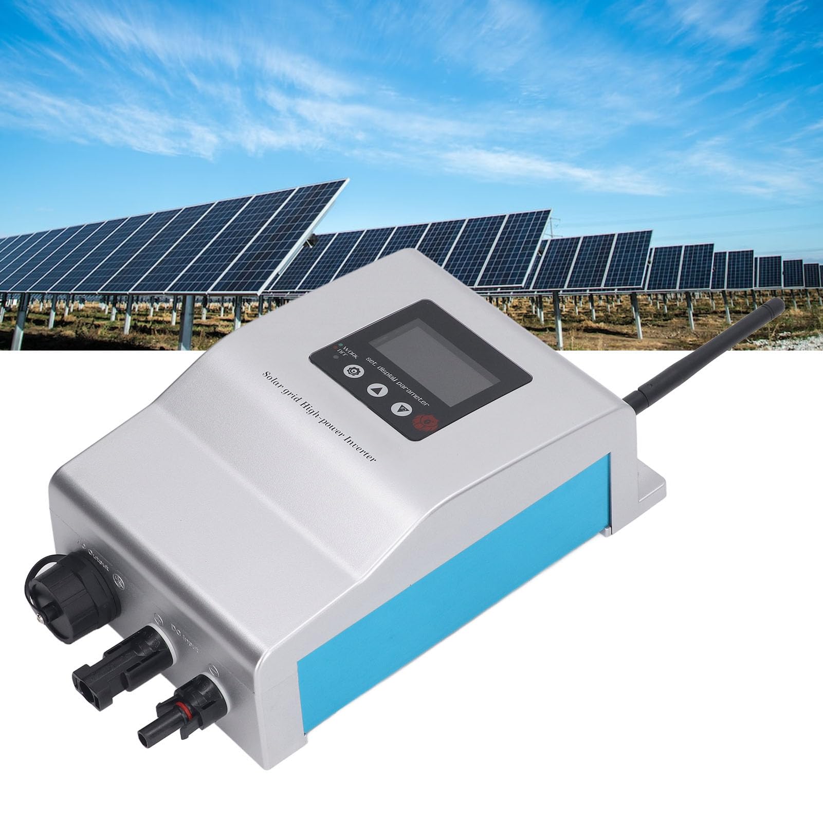 FTVOGUE Micro Inverter Connesso Alla Rete Micro Inverter in Lega di Alluminio Efficienza Al 94% WiFi Bluetooth Controllo APP Onda Sinusoidale Pura per Solare Domestico Uso Esterno (800 W)