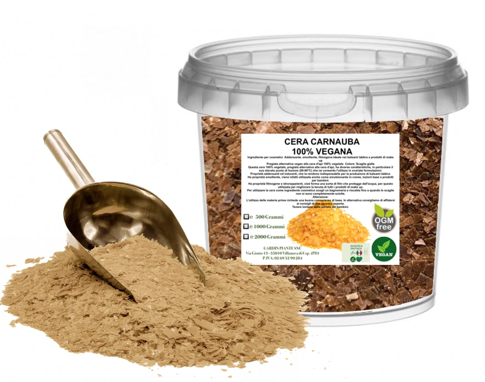 Cera di carnauba (copernicia cerifera cera), cera vegetale vegana per la produzione di cosmetici naturali, candele e prodotti per la manutenzione, pura & naturale (1000 Grammi)