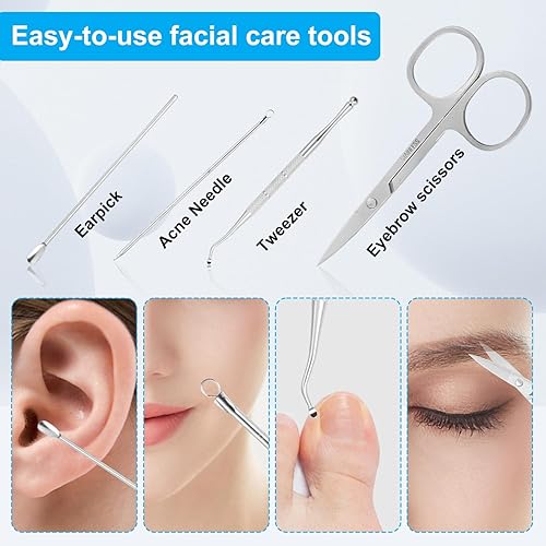 Miniatura 5 de Juego de manicura y pedicura - Kit de cortaúñas para uñas de los pies, kit de manicura profesional de pedicura, kit de cuidado de uñas con estuche