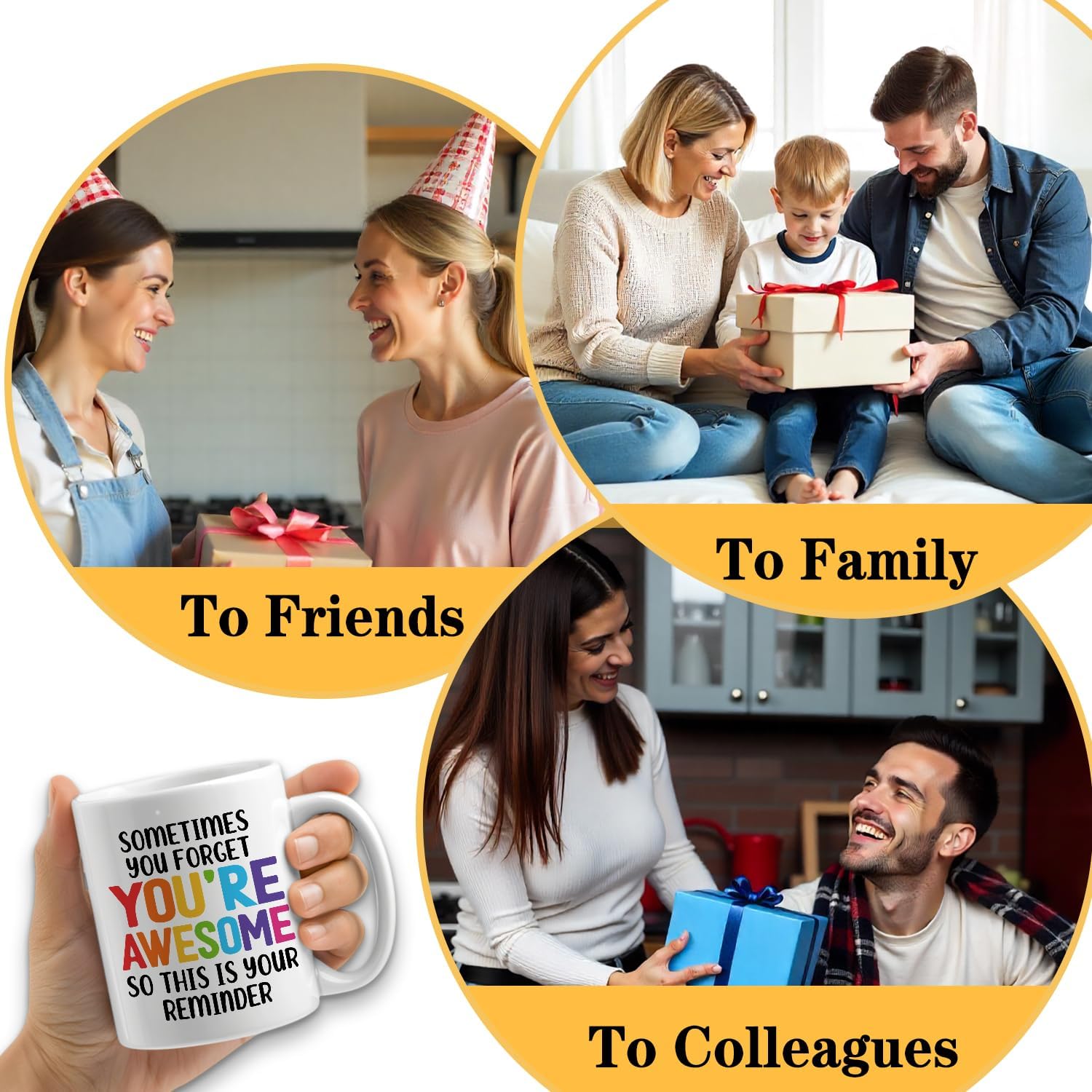 Funny Motivational Coffee Mug, Sometimes Forget That You're Awesome So This is Your Reminder, 11oz Ceramic Coffee Tea Cup, Thank You Gifts for Women Men, Birthday Gifts for Coworker Boss - Image 4