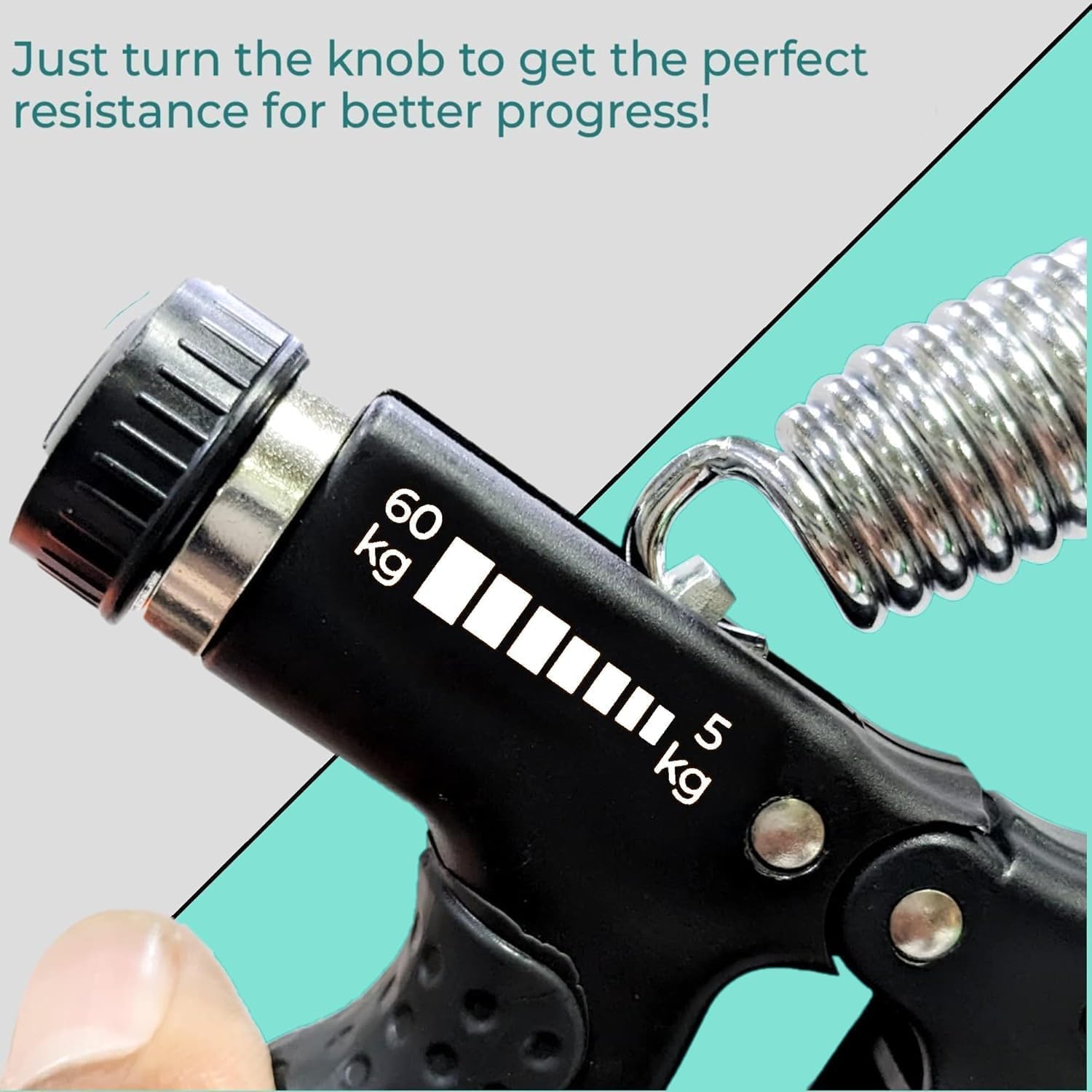 Xyno Combo of 1 Adjustable Hand Gripper and 2 Finger Gripper Multi Tension Strengthener for Gym Workout Hand Exercise Equipment (R and Gripster Combo) 4