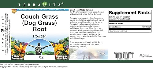 Miniatura 4 de Terravita Couch Grass (Dog Grass) Polvo de raíz (1 oz, ZIN 511202) - Paquete de 3