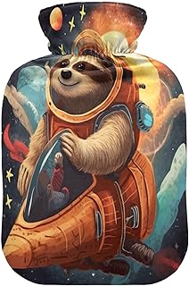 Wajiw Hot Water Bottle with Cover 2L Warm Water Bottle for Hot and Cold Compress Hot and Cold Therapies,Hand Feet Warmer,Sloth