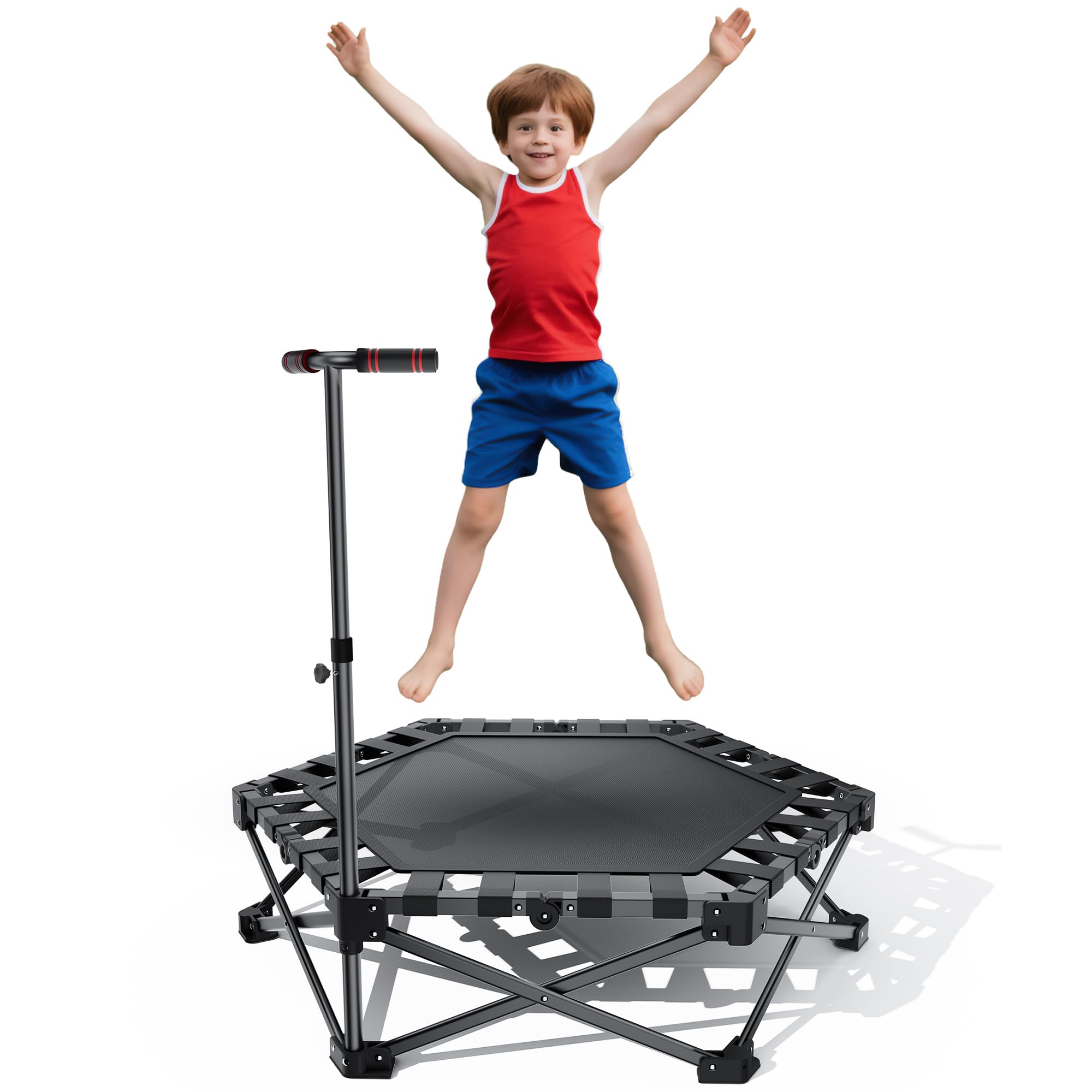 Mini trampolino fitness da 50 pollici per adulti – Rimbalzo da interno con telaio robusto ideale per l'allenamento a casa ed esercizi sportivi. Portata massima 230 kg.