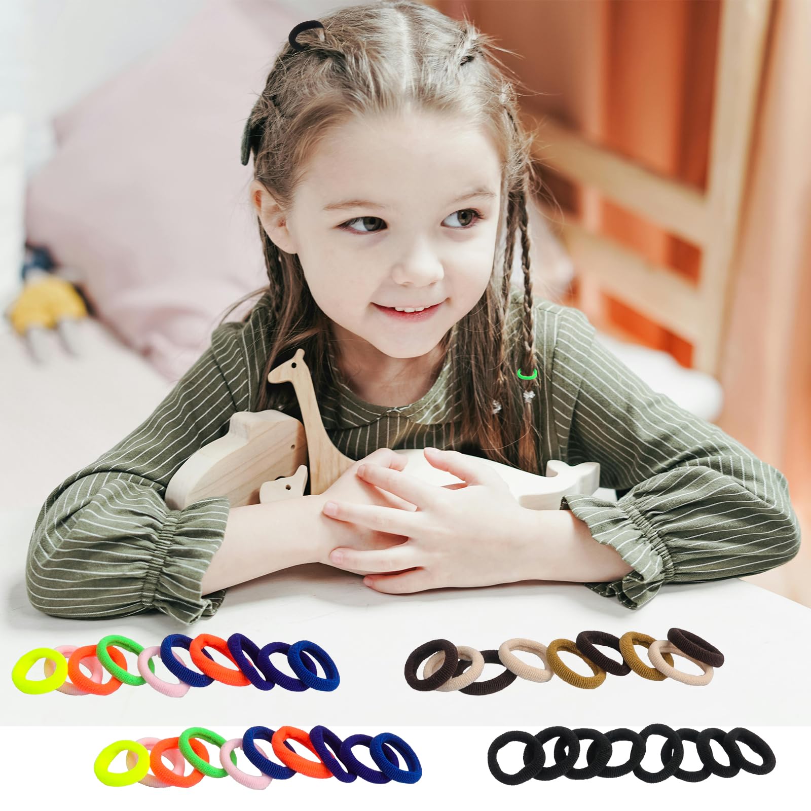 BEILUBANG 200PCS Cotton baby Hair Bands, Multi-colour baby Elastic Hair Bands, Colourful Bobble Hair Styles - Image 4