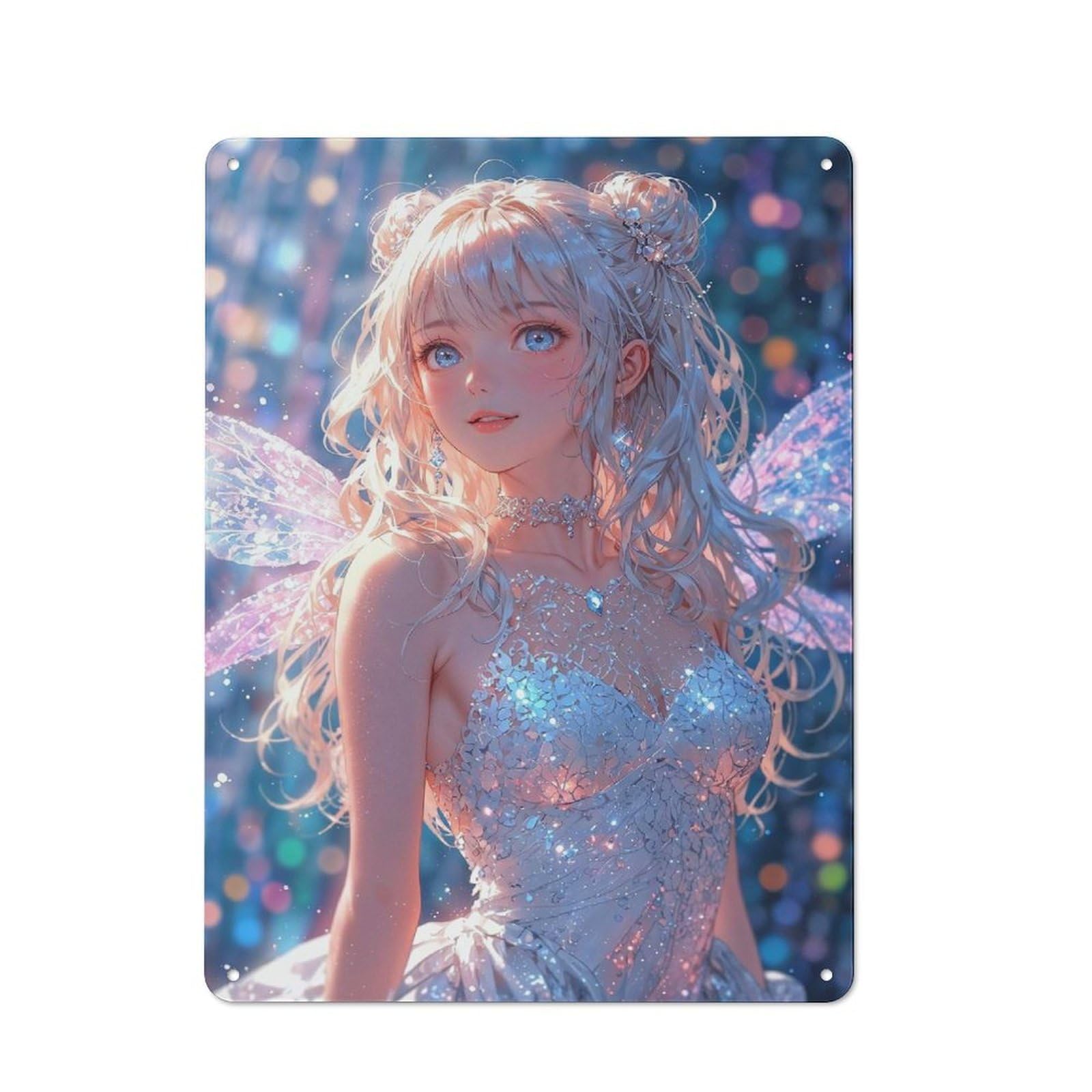 Fairy Girl in Sparkling Dress Retro Tin Sign 40x30cm for Living Room Or Hallway, for Cooler-season Styling in Living Room And Hallway