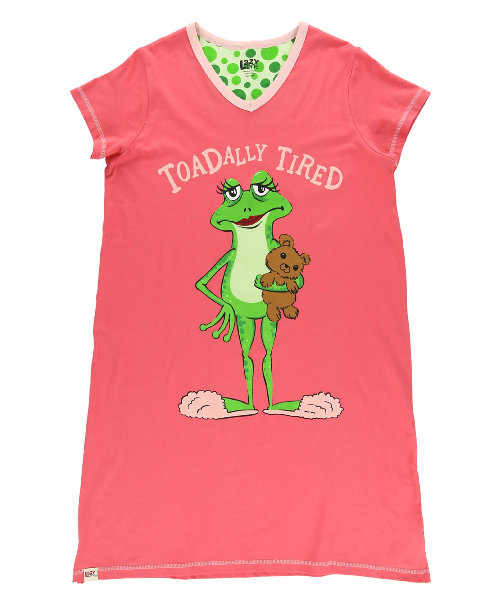 Lazy One Women's Nightgown, Funny V-Neck Sleep Shirt for Women, Novelty Pajama Shirts