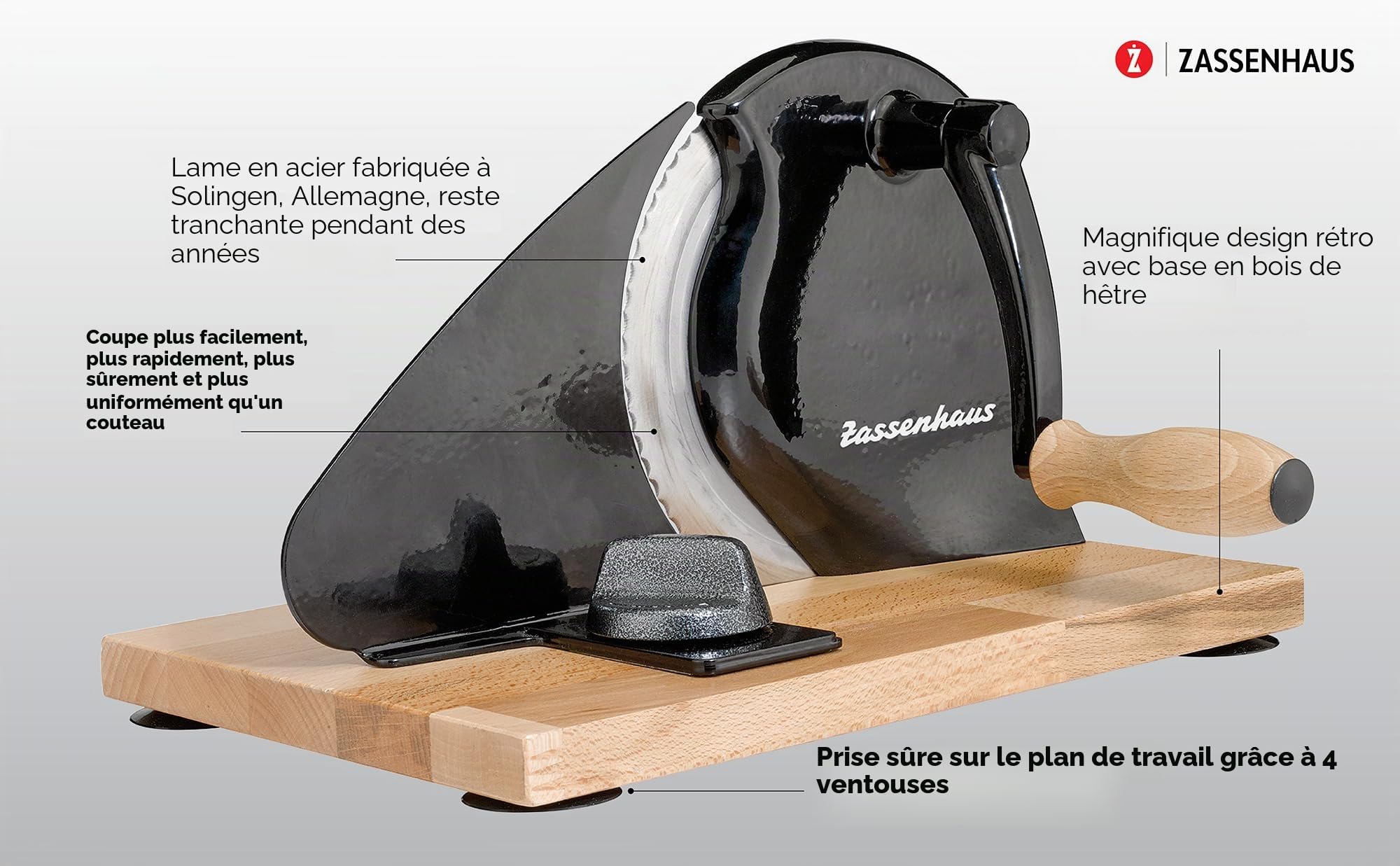 Zassenhaus Classic Trancheuse à pain en acier inoxydable 18/8