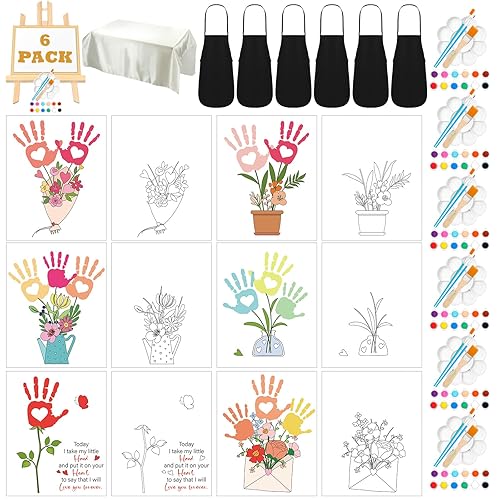 Motipuns 6 Sets Mother's Day Crafts DIY Kit Flower Bouquet