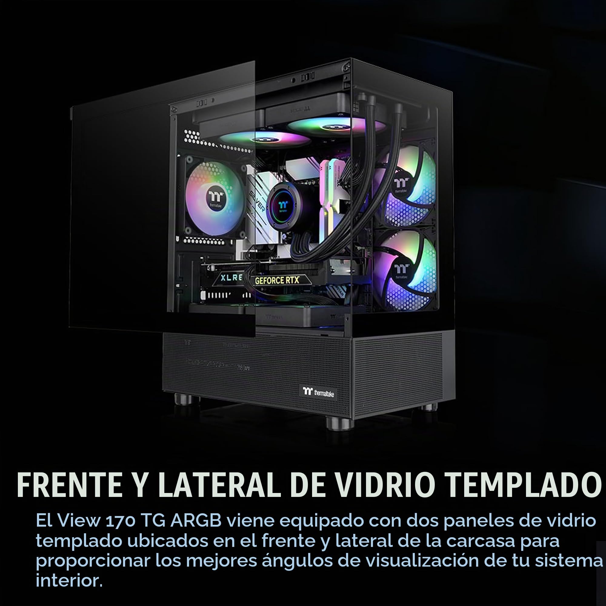 Amazon.com: Thermaltake View 170 TG ARGB Negro Micro-ATX Caja
