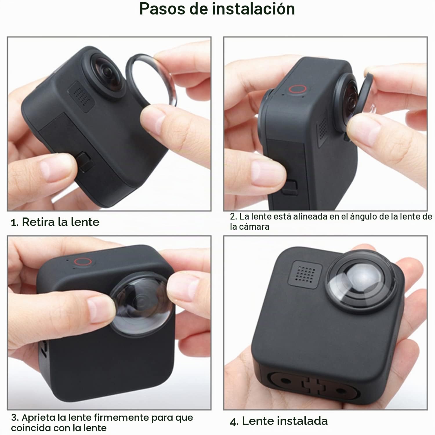 FitStill - Juego de 2 protectores de lente para cámara Go Pro MAX de acción, protectores de lente adhesivos para cámara, protector de lente transparente impermeable Go Pro MAX
