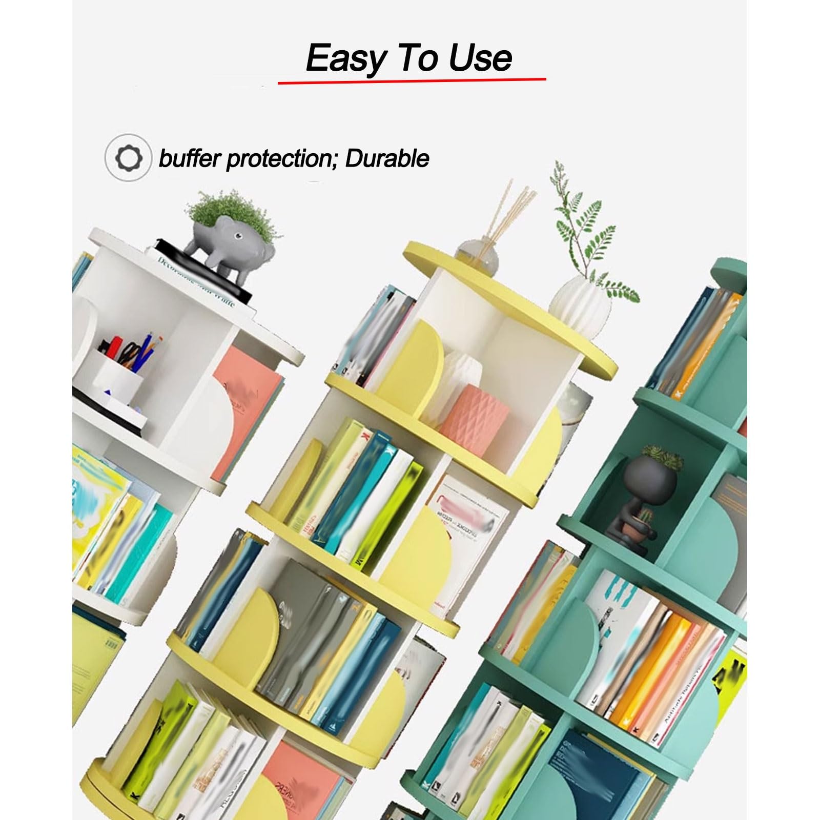 Amazon｜本棚 大容量 回転ラック 6段 幅50×奥行50×高さ160cm