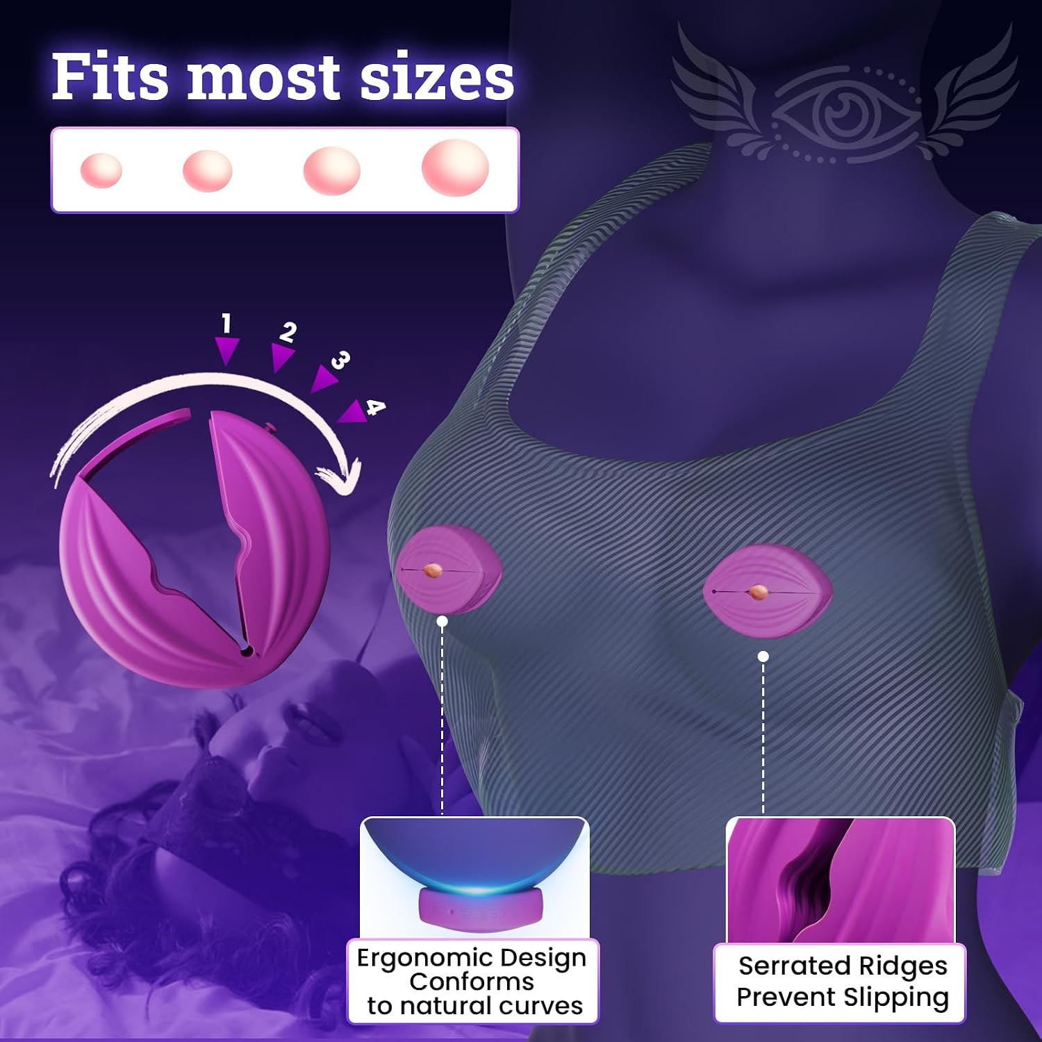 BDSM Vibrating Nipple Clamps, Small and Thin Nipple Vibrator for Women Couples, Adult Sex Toys & Games, Remote Control Lightweight Wearable Nipple Toys with 10 Modes