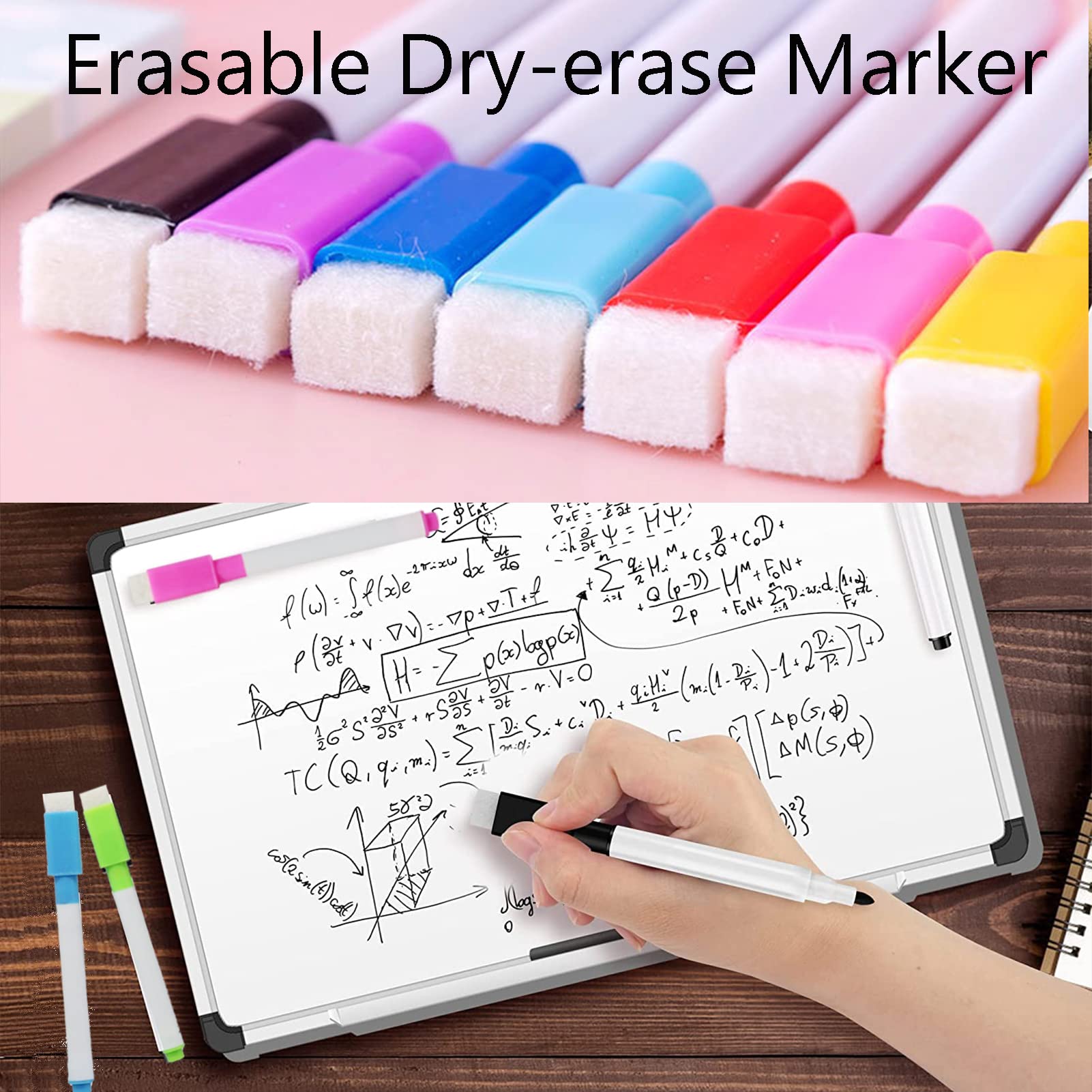 Pennarelli Per Lavagna Bianca Vinabo - Set Da 12 Colori A Punta Fina, Cancellabili Per Scuola E Ufficio - Foto 10