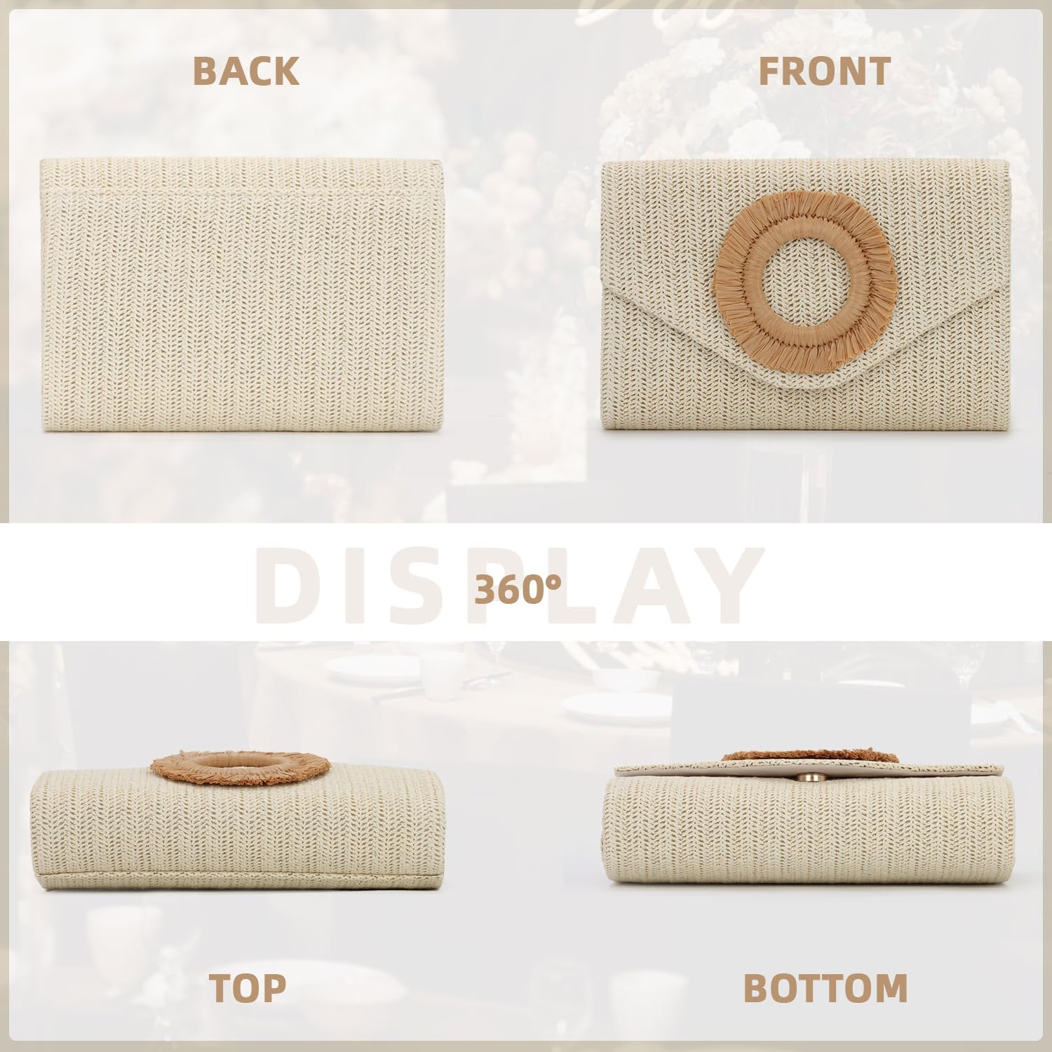 GOKTOW Straw Clutch Purse Rattan Summer Woven Beach Handbags for Women Wedding Vacation Travel Party 2025 - Image 6