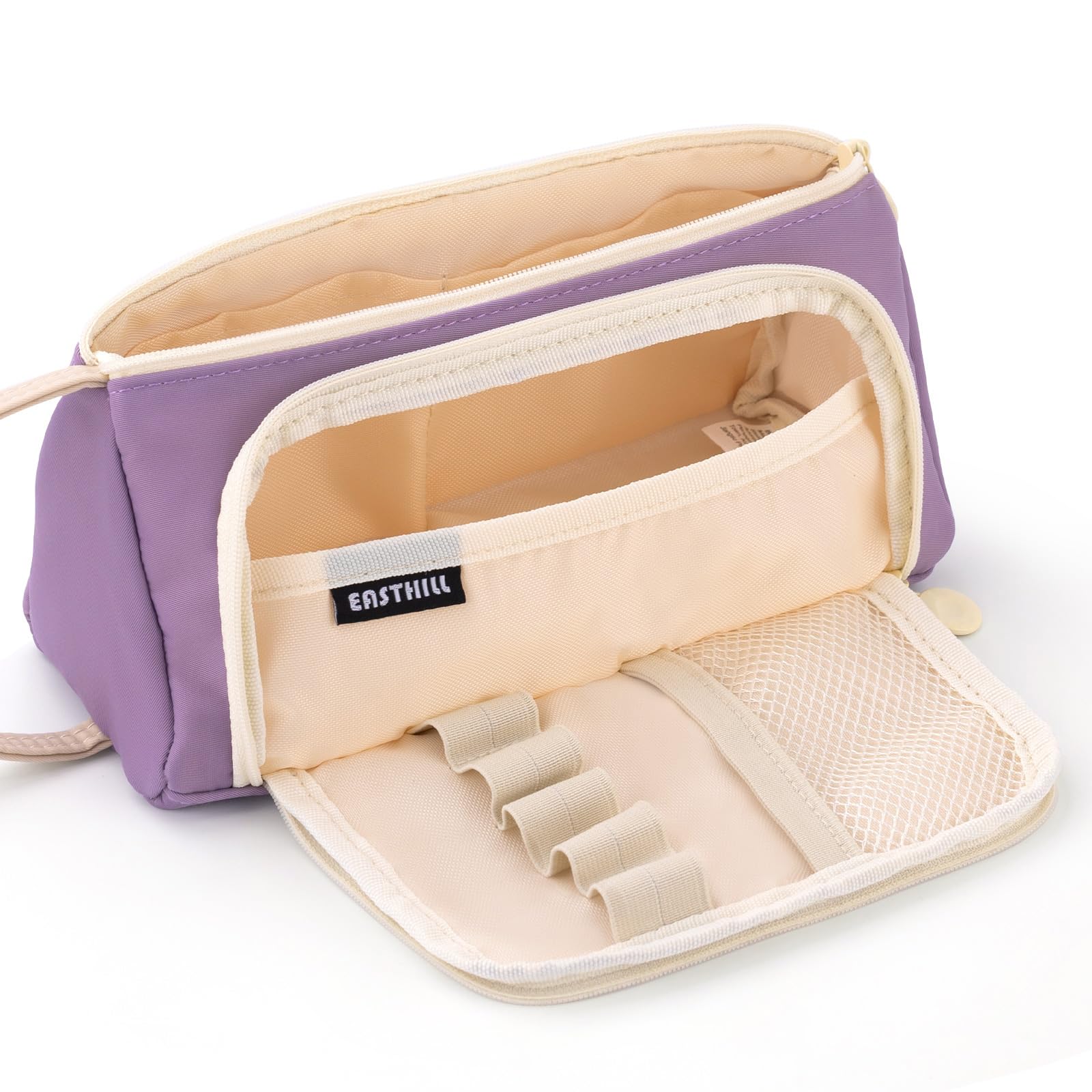 EASTHILLPencil Case Large Capacity Pencil Pouch School Suppies Pen Case Simple Stationery College Office Organizer for Girls Adults - Purple