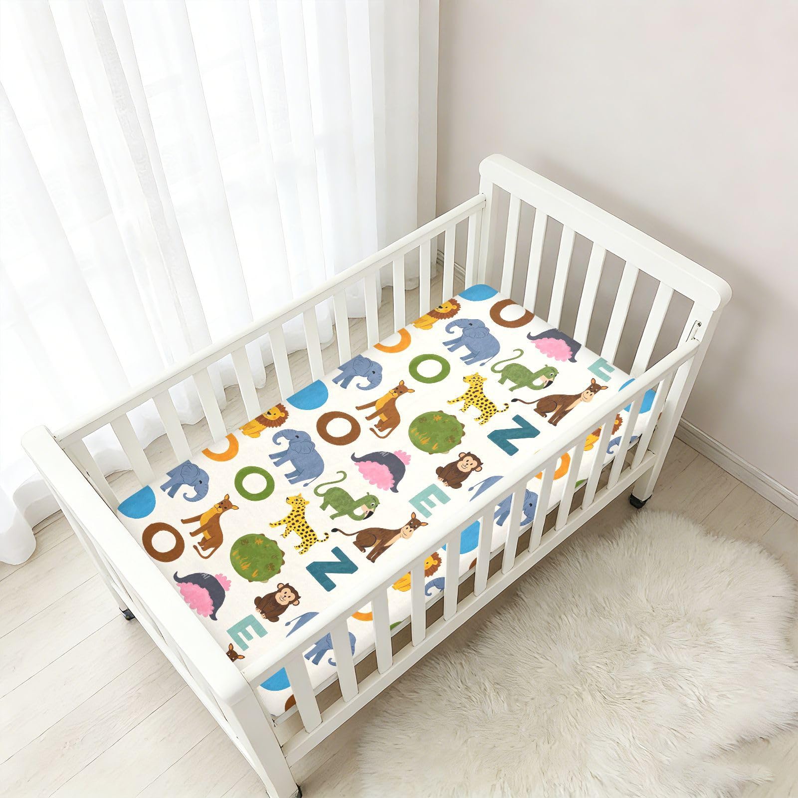 Lenzuola per culla in cotone morbido traspirante per neonati e neonati, decorazione per la cameretta dei bambini, 1 confezione da 1 pezzo