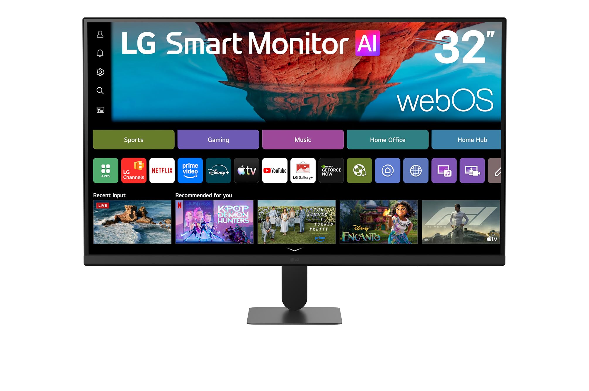 LG Moniteur Smart Tout-en-Un 32U701SB-B.AEU | Série U7 (2026) | 32 Pouces | Dalle VA 16:9 | UHD 3840x2160 | 144Hz | WebOs avec App de Streaming utilisables sans PC | DCI-P3 90%