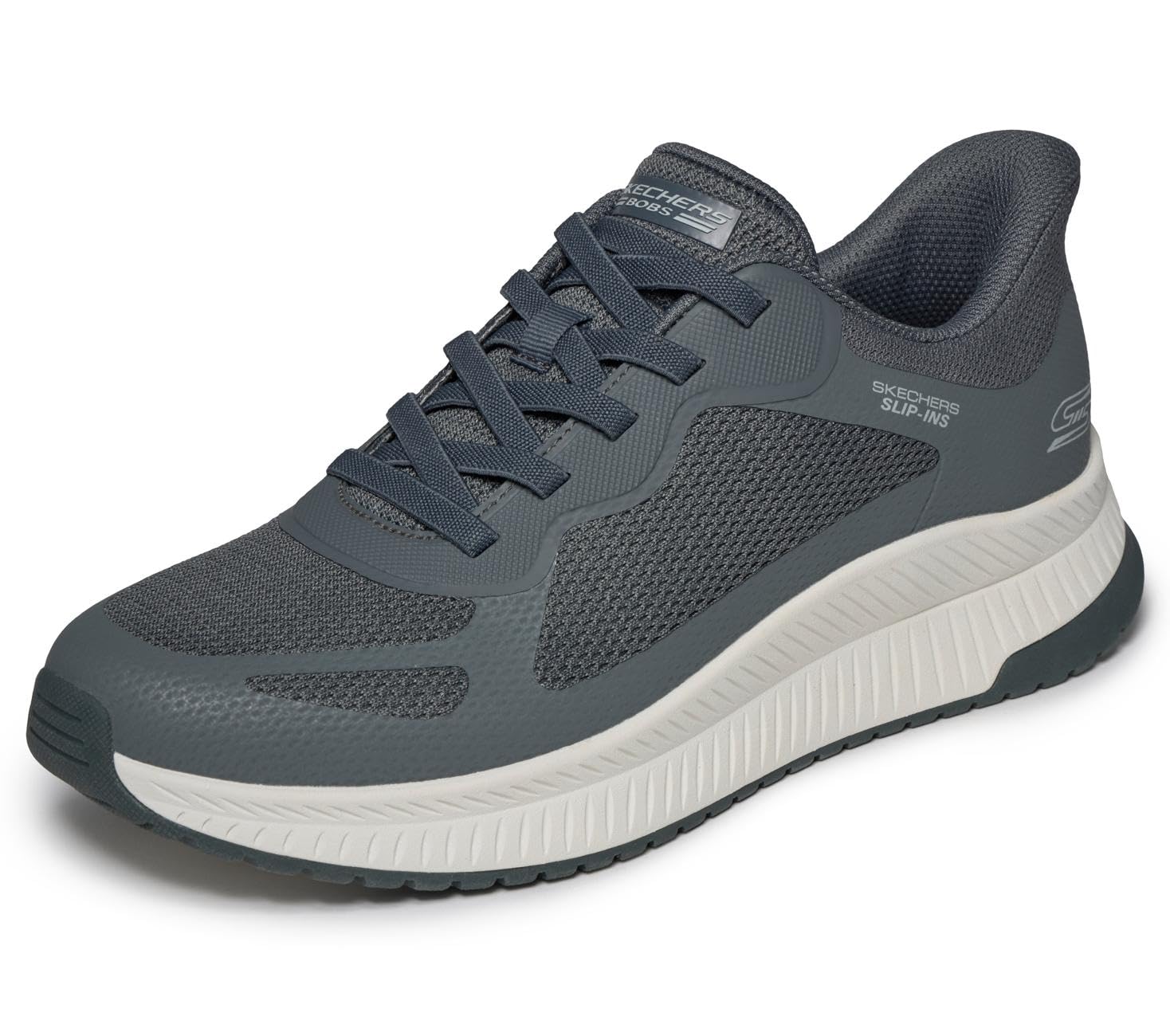 Skechers Men's Grey Bobs Sport Squad Chaos 4 Trainers - Size: 7
