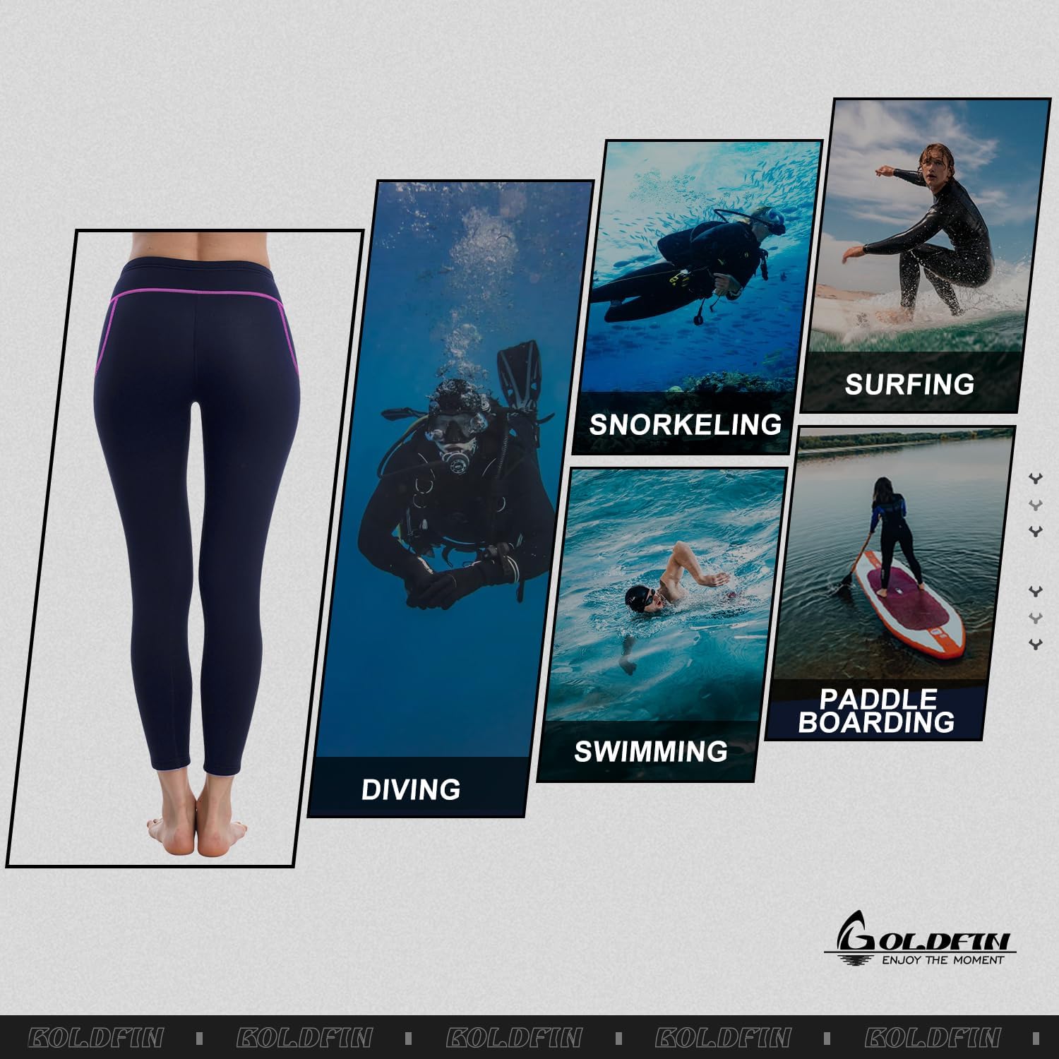 GoldFin Wetsuit Pants Women, 2mm Wetsuits Neoprene Pants Keep Warm for Water Aerobics Swimming Surfing Diving Kayaking - Image 6