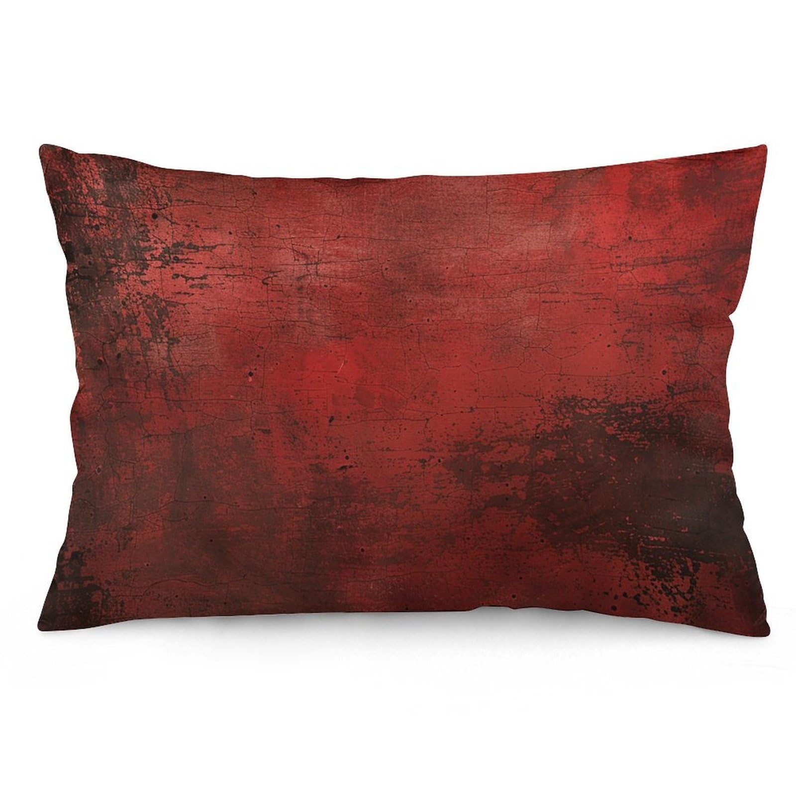 2 Pack Pillow Cases for Hair and Skin, Soft Breathable Pillow Case Covers with Hidden Zipper, Red Texture Image Pillowcase 16 "x24 Pillow Covers for Sleeping Gift