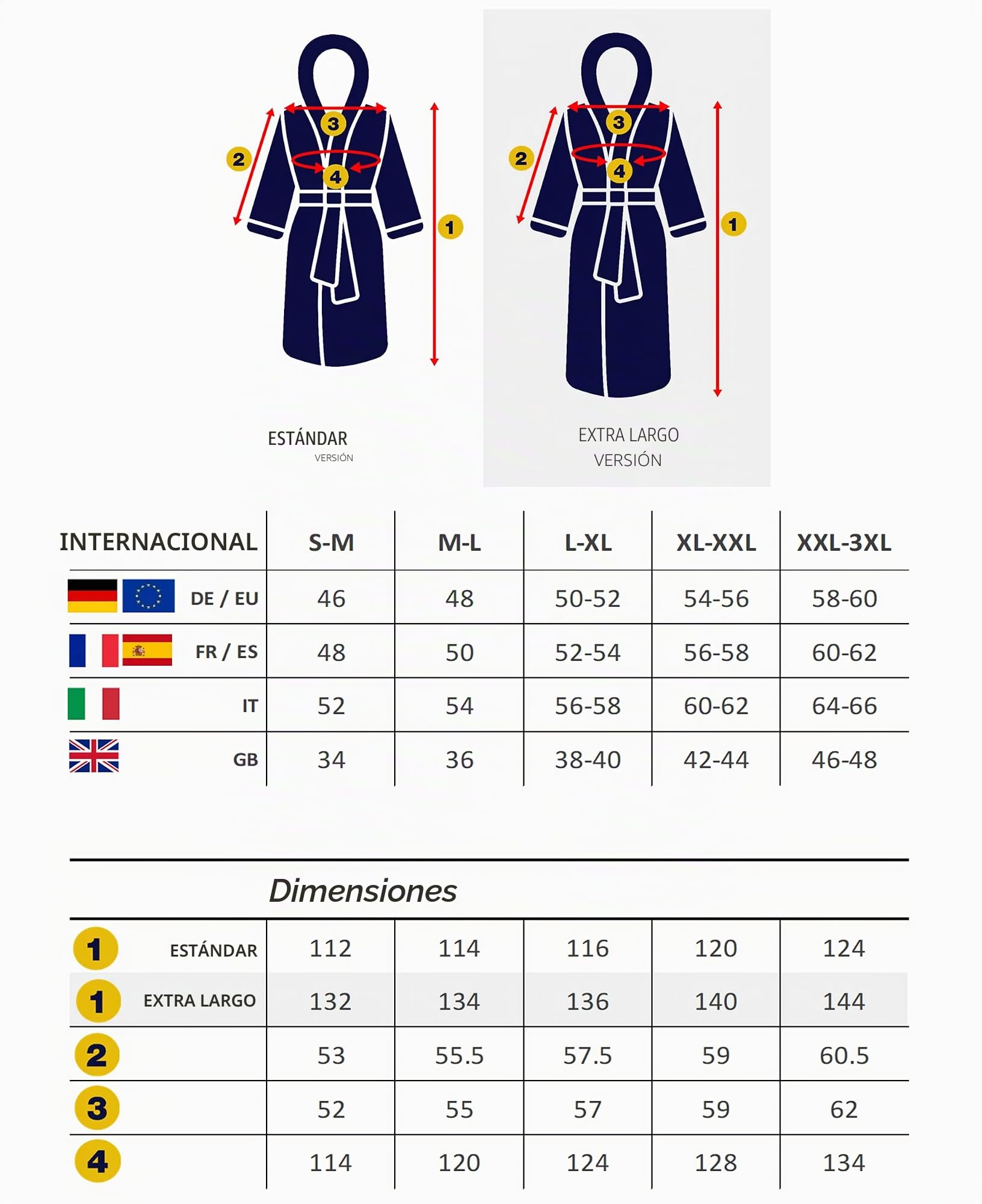 Arus Albornoz con capucha para hombre, longitud normal o extra largo, 100% tela de rizo de algodón (380 g/m²) certificado por OEKO-TEX®