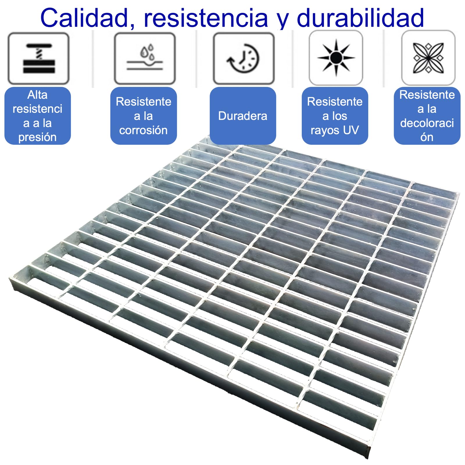 Rejilla Acero Galvanizado para Entrada 600 x 600 mm